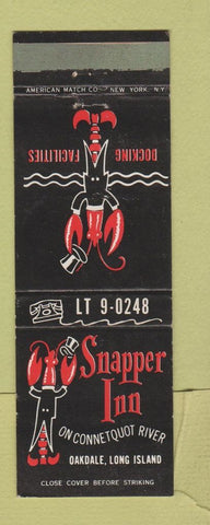 Matchbook Cover - Snapper Inn Oakdale LI NY lobster