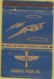 Matchbook Cover - Chanute Field IL military CREASES 40 Strike