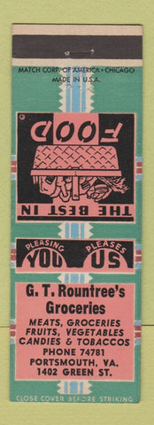 Matchbook Cover - GT Rountree's Grocery Portsmouth VA
