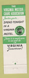 Matchbook Cover - Jefferson Motel Warrenton VA Thomas