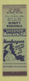 Matchbook Cover - Virginia Lunch Berkley VA