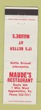 Matchbook Cover - Maude's Restaurant Appomattox VA