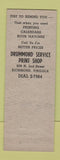 Matchbook Cover - Drummond Service Print Shop Richmond VA
