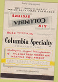 Matchbook Cover - Columbia Systems Chevy Chase MD heating 40 Strike