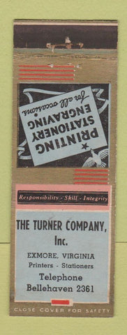 Matchbook Cover - Turner Printing Exmore VA