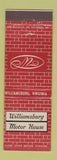 Matchbook Cover - Williamsburg Motor House VA