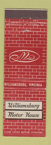 Matchbook Cover - Williamsburg Motor House VA