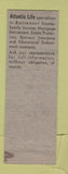 Matchbook Cover - Atlantic Life Insurance James Casey Bridgewater VA