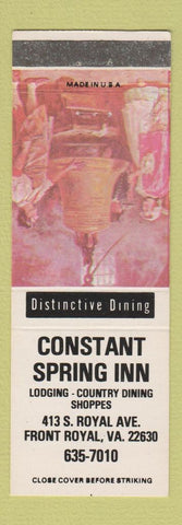 Matchbook Cover - Constant Spring Inn Front Royal VA