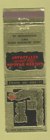 Matchbook Cover - Golden Dragon Chinese Restaurant Woodbridge VA