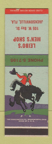 Matchbook Cover - Leibo's Men's Shop Jacksonville FL