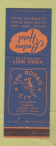 Matchbook Cover - Antlers Hotel Ellensburg WA Rodeo City cowboy