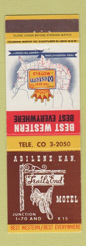 Matchbook Cover - Trails End Motel Abilene KS Best Western