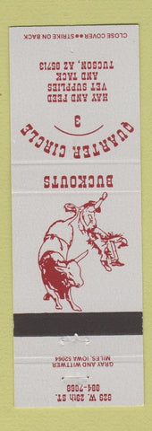 Matchbook Cover - Quarter Circle 3 Hay Feed Tucson AZ