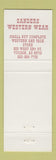 Matchbook Cover - Quarter Circle 3 Hay Feed Tucson AZ