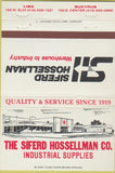 Matchbook Cover - Siferd Hossellman Industrial Supply Lima Bucyrus OH 40 Strike