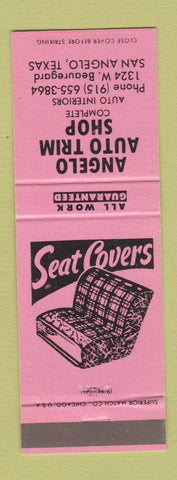 Matchbook Cover - Angelo Auto Trim Shop Seat Covers San Angelo TX