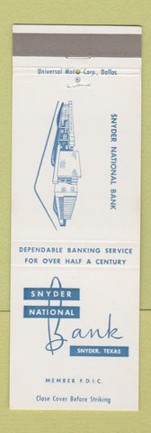 Matchbook Cover - Snyder TX National Bank