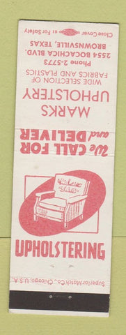 Matchbook Cover - Marks Upholstery Brownsville TX