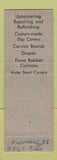 Matchbook Cover - Marks Upholstery Brownsville TX