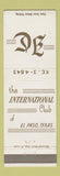 Matchbook Cover - International Club El Paso TX