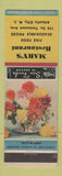 Matchbook Cover - Mary's Restaurant Atlantic City NJ