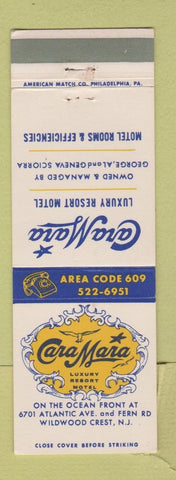 Matchbook Cover - Cara Mara Motel Wildwood Crest NJ