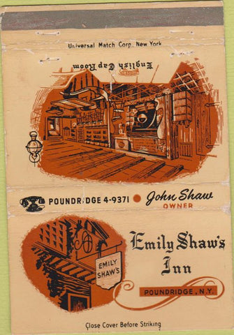 Matchbook Cover - Emily Shaw's Inn Poundridge NY 40 Strike
