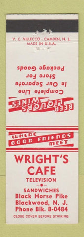 Matchbook Cover - Wright's Cafe Blackwood NJ