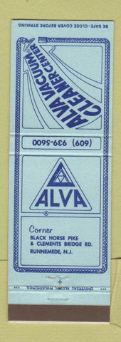 Matchbook Cover - Alva Vacuum Cleaner Center Runnemede NJ