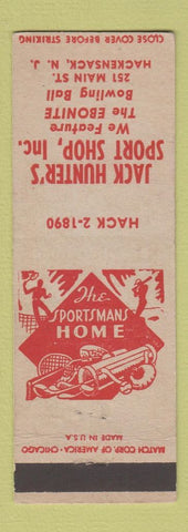 Matchbook Cover - Jack Hunter's Sport Shop Hackensack NJ