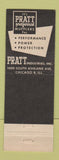 Matchbook Cover - Pratt Mufflers Bobro Prodcuts Newark NJ