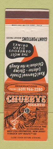 Matchbook Cover - Chubys Hearth West Collingswood NJ restaurant