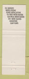 Matchbook Cover - Dover Oil Company Dover NJ