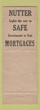 Matchbook Cover - Nutter Mortgage Service Philadelphia PA Camden NJ