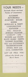 Matchbook Cover - Smith Austermuhl Insurance Camden NJ