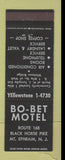 Matchbook Cover - Bo Bet Motel Mount Ephraim NJ