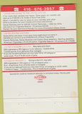 Matchbook Cover - Duty Free Shop Toronto Canada Chanel 40 Strike