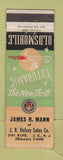 Matchbook Cover - James Mann Oldmobile Jersey City NJ WORN