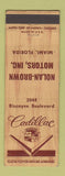 Matchbook Cover - Nolan Brown Cadillac Miami FL WEAR