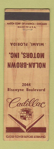 Matchbook Cover - Nolan Brown Cadillac Miami FL WEAR
