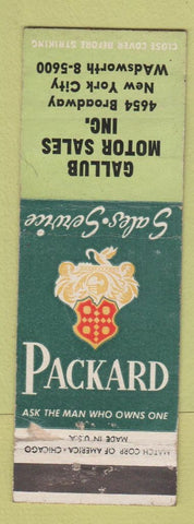 Matchbook Cover - Gallub Packard New York City WEAR
