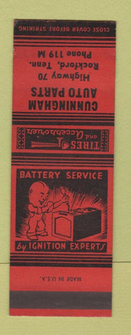 Matchbook Cover - Cunningham Auto Parts Rockford TX WEAR SAMPLE