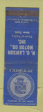 Matchbook Cover - NC Lawson Cadillac Central Valley NY WEAR