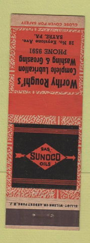Matchbook Cover - Worthy Rought's Sunoco oil gas Sayre PA