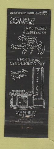 Matchbook Cover - Oak Lawn Village Restuarnat Dallas TX WEAR