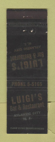 Matchbook Cover - Luigi's Bar Restaurant Atlantic City NJ WORN