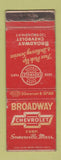 Matchbook Cover - Broadway Chevrolet Somerville MA WORN
