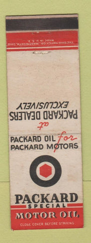 Matchbook Cover - Packard Cars Motor Oil WEAR