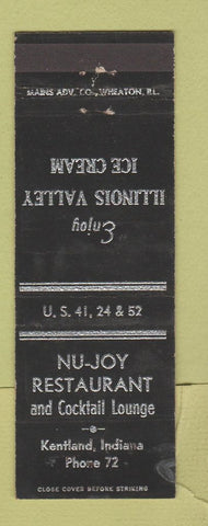 Matchbook Cover - Nu Joy Restaurant Kentland IN low phone # WEAR